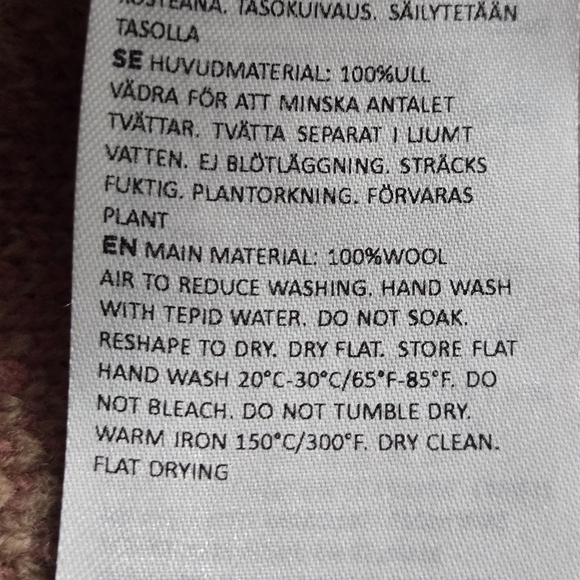 Marimekko Retro Unikko Sweater Vest Khaki Pink Floral Crewneck 100% Wool Small - Picture 16 of 16